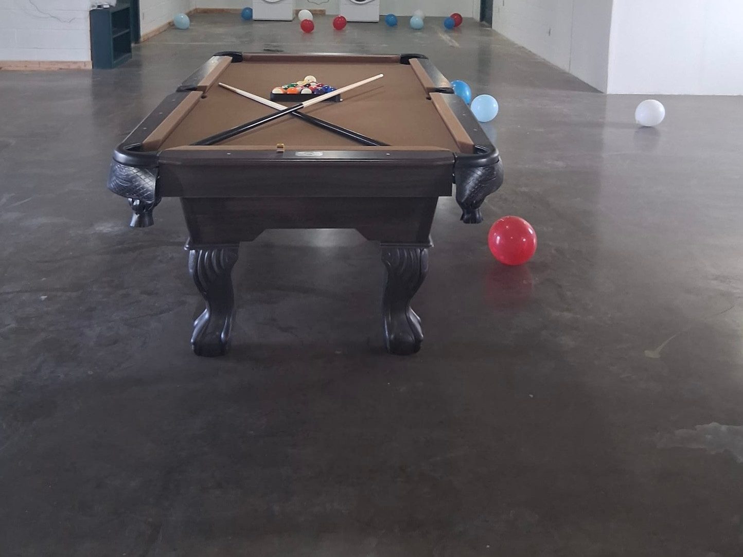 Pool table in the game room